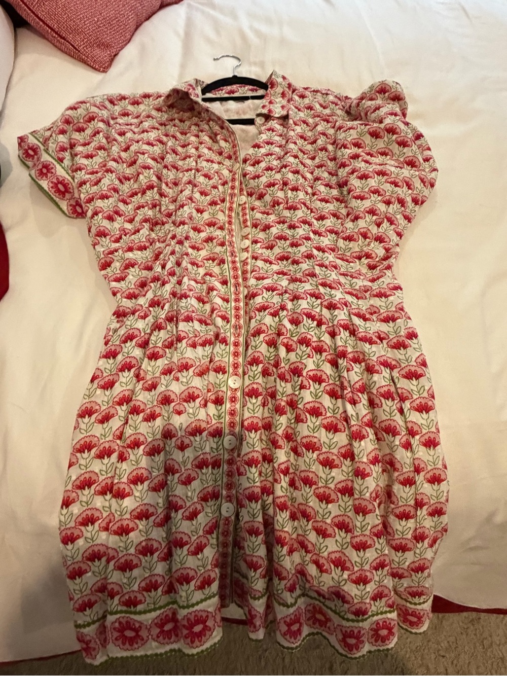 Elizabeth James The Label - Floral Ruched Button Mini Dress M